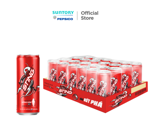 Nước ngọt STING dâu lon 320 ml 24 lon / thùng