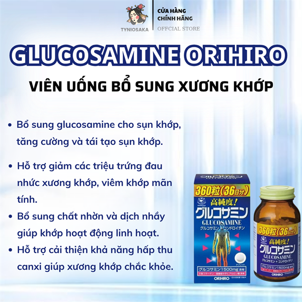 Viên uống bổ xương khớp Orihiro Glucosamine 360 Viên