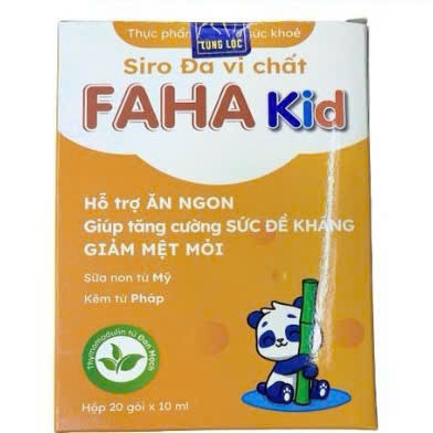 Siro Đa vi chất Faha kid hỗ trợ ăn ngon, tăng cường đề kháng (Hộp 20 gói x 10ml) - Tùng Lộc