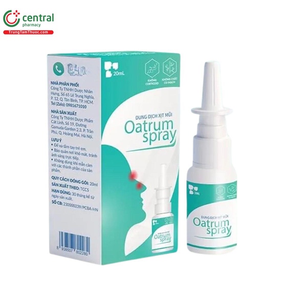 Dung dịch xịt mũi Oatrum Spray 20ml - Nhân Hưng