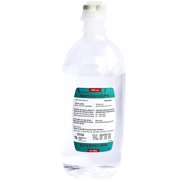 Natri clorid 0.9%/ 500ml (Thùng 20chai nhựa 500ml) - CTCP Fresenius Kabi VN