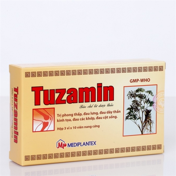 Thuốc Tuzamin Mediplantex hỗ trợ điều trị phong thấp, đau lưng (3 vỉ x 10 viên)