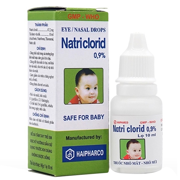 Natriclorid 0,9% 10ml lọ nút xoáy (Nhỏ mắt ,mũi trẻ sơ sinh ) - Hải phòng