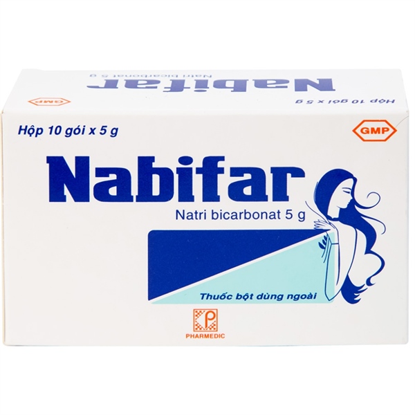Natri Bicarbonat (Nabifar) (K*64 hộp)(Hộp 10 gói x 5 g) - Pharmedic