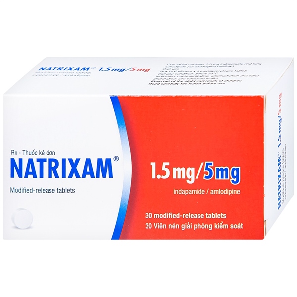Natrixam 1,5mg/5mg (Hộp 6 vỉ x 5 viên) - Pháp