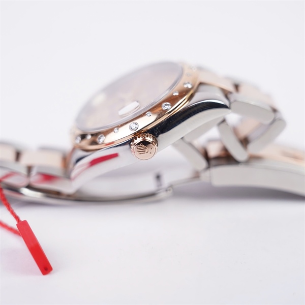 Đồng hồ Rolex bạc mặt in hoa (6214Z956) sz34 (HC) KG+