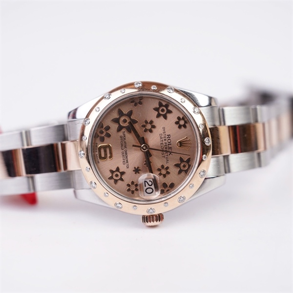 Đồng hồ Rolex bạc mặt in hoa (6214Z956) sz34 (HC) KG+