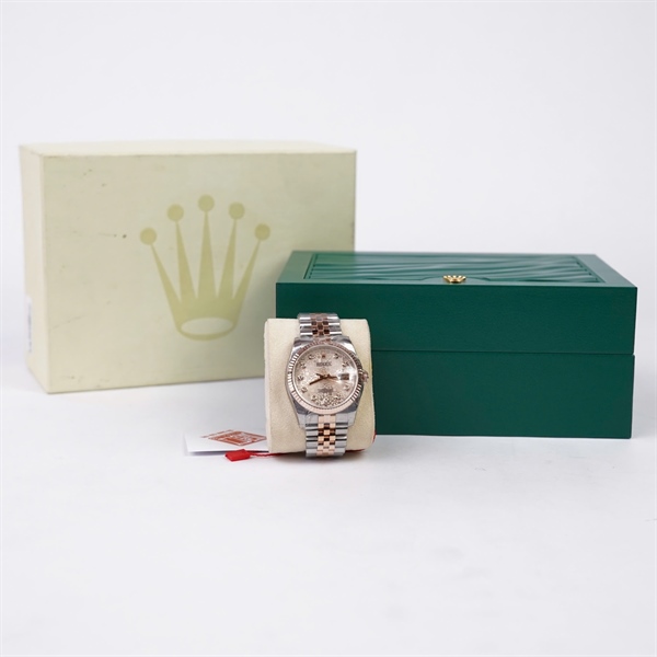 Đồng hồ Rolex bạc mặt hồng (383Q1889) sz38 (HC) KG+