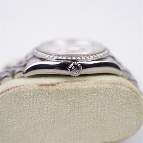 Đồng hồ Rolex bạc viền đính đá (363967Z1) sz38 (HC) KG+