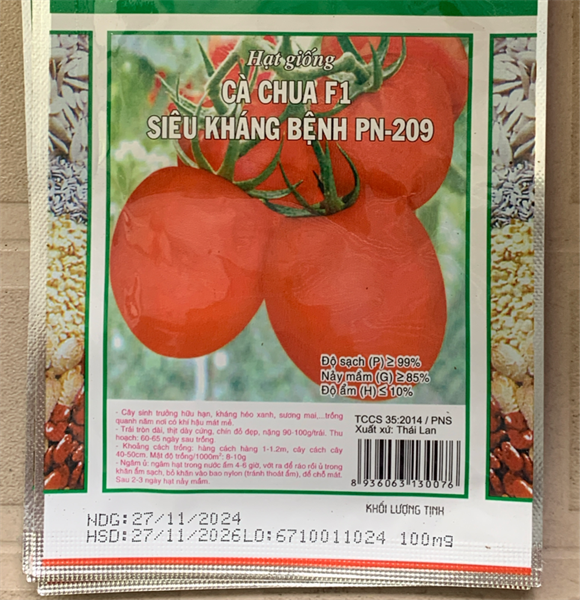 Hạt giống Cà chua F1 Siêu kháng bệnh PN-209 - 100mg