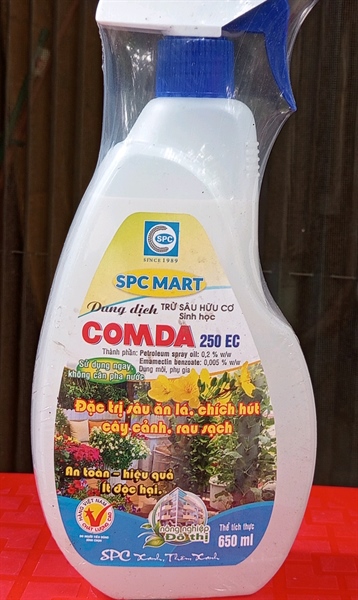 Dung dịch trừ sâu dạng xịt Comda 250 EC - Đặc trị sâu ăn lá cho cây cảnh và rau sạch, chuyên dùng cho đô thị - 650ml