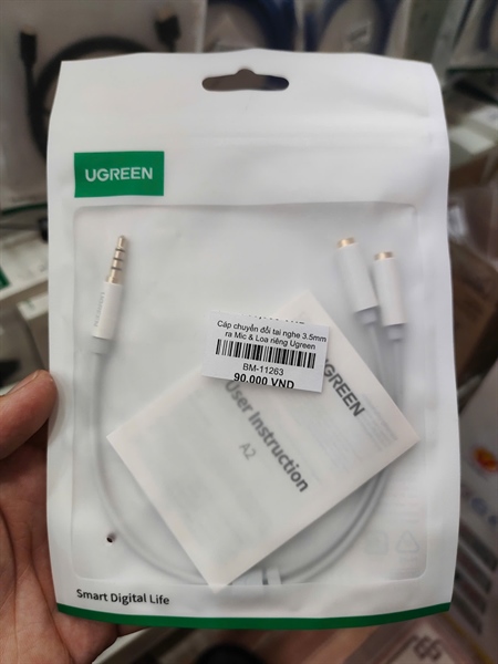 Cáp chuyển đổi tai nghe 3.5mm ra Mic & Loa riêng Ugreen 10789 mạ vàng