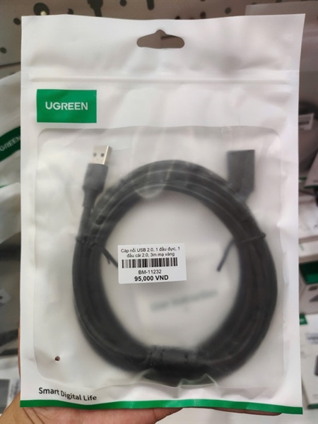 Cáp nối USB 2.0, 1 đầu đực, 1 đầu cái 2.0, 3m mạ vàng Ugreen 10317
