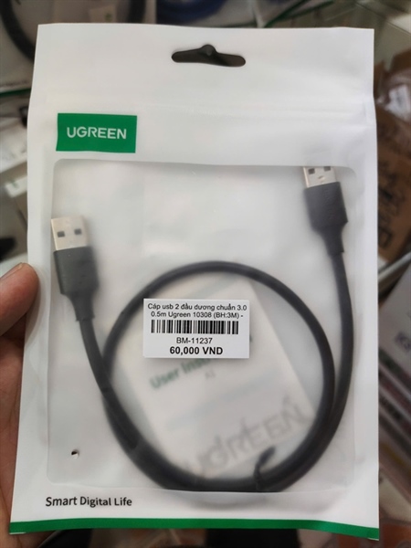 Cáp usb 2 đầu dương chuẩn 3.0 0.5m Ugreen 10308