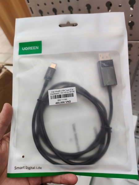 Cáp chuyển USB Type-C to Displayport 1.5m hỗ trợ 4K*2K Ugreen 50994