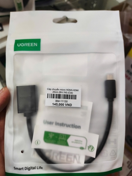 Cáp chuyển micro HDMI-HDMI 20cm UGREEN 20134