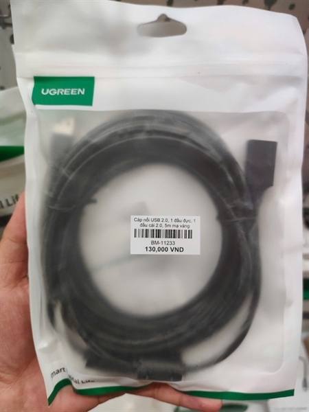 Cáp nối USB 2.0, 1 đầu đực, 1 đầu cái 2.0, 5m mạ vàng Ugreen 10318