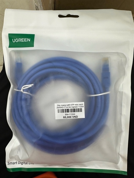 Dây mạng cat6 UTP màu xanh 26AWG CCA 5m Ugreen 11204/ 20162