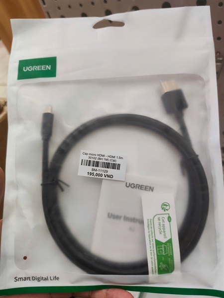 Cáp micro HDMI - HDMI 1.5m UGREEN 30102