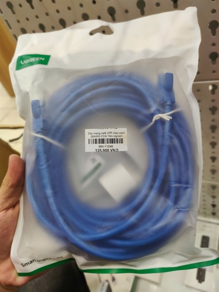Dây mạng cat6 UTP màu xanh 26AWG CCA 15m Ugreen 11207
