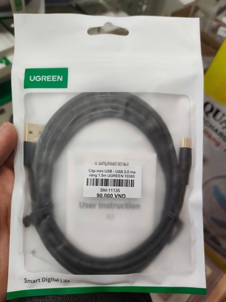 Cáp mini USB - USB 2.0 mạ vàng 1.5m UGREEN 10385