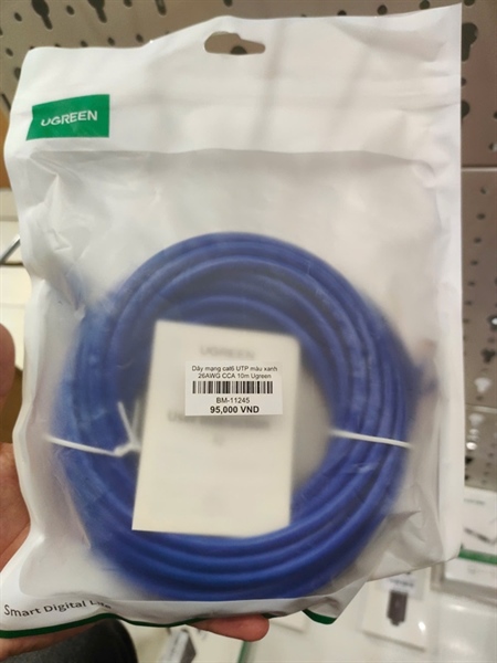 Dây mạng cat6 UTP màu xanh 26AWG CCA 10m Ugreen 11205