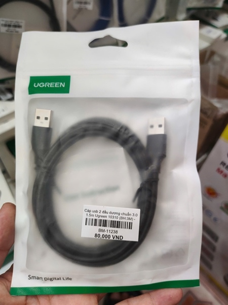 Cáp usb 2 đầu dương chuẩn 3.0 1.5m Ugreen 10310