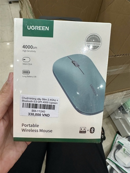 Chuột không dây Slim 2.4Ghz + Bluetooth 5.0 DPI 4000 Ugreen 25159