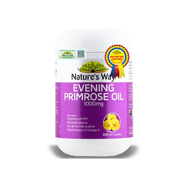 Evening Primrose oil 1000mg (Hỗ trợ da và nội tiết) (Lọ*200viên) - Australia