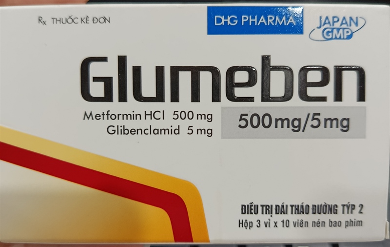 Glumeben 500mg/5mg (Hộp 3vỉ x 10viên) - CTCPD Hậu Giang