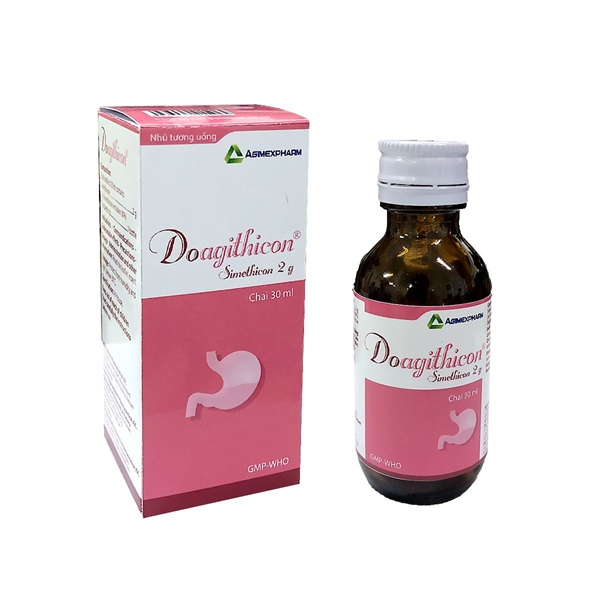 Nhũ tương nhỏ giọt chống đầy hơi Doagithicon Simethicon 2g (Chai 30ml)