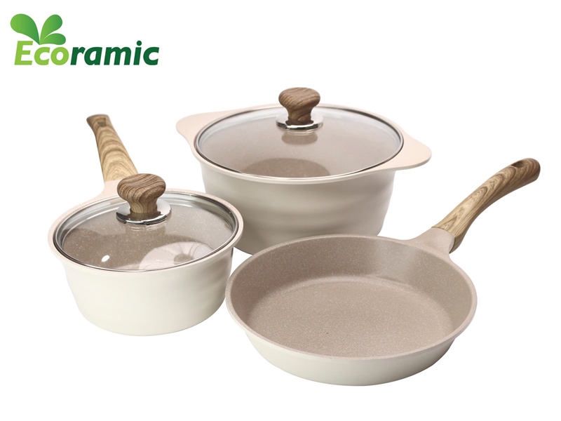 BỘ NỒI CHẢO ĐÁY TỪ ECORAMIC BLOOMING IVORY