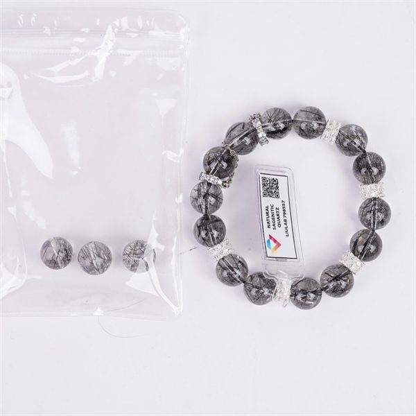 Vòng tay thạch anh tóc đen 789557 + ly12-17