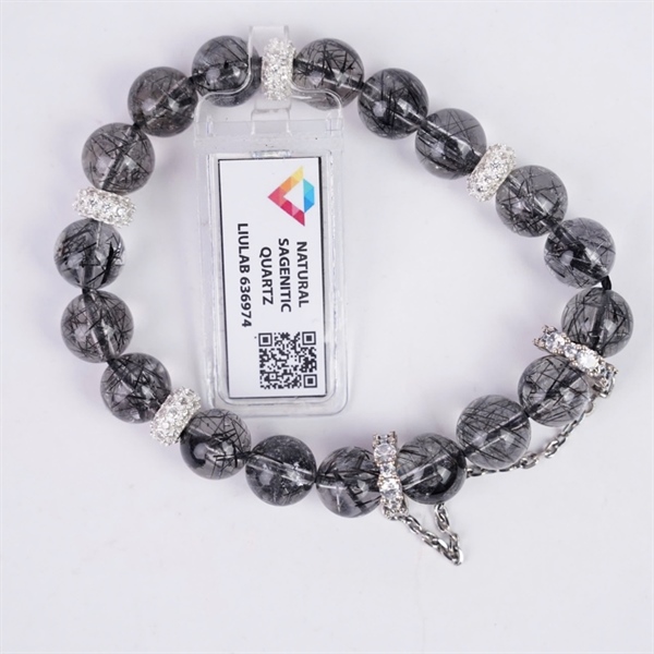 Vòng tay thạch anh tóc đen 636974 + ly9-20