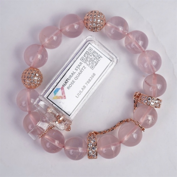 Vòng tay PT thạch anh hồng sao tự nhiên 788268 +