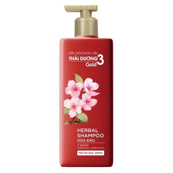Dầu gội Thái Dương 3-gold 500ml màu đỏ