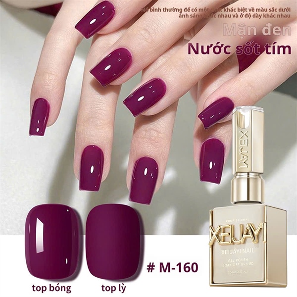 Sơn gel màu mận tím XEIJAYI chữ nổi - M160