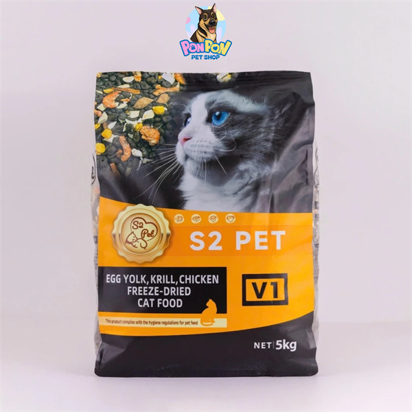 Hạt S2 PET V1 cho Mèo gói 5kg - Mix 30% Topping