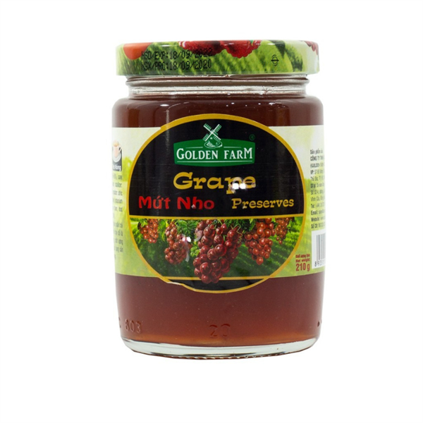 GOLDEN FARM MỨT NHO 210G