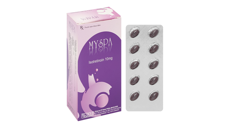 Myspa (Isotretinoin 10mg) (Trị mụn trứng cá) (H*3vỉ*10viên) - Medisun