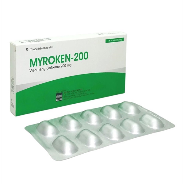 MYROKEN - 200 (Cefixim 200mg) (H*1vỉ*10viên) - ÂN ĐÔ