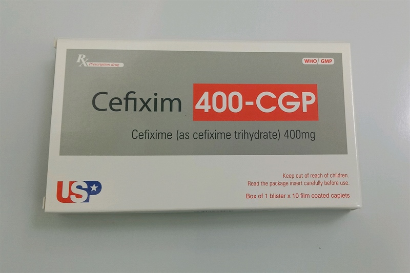 Thuốc Cefixime 400mg CGP Uspharma kháng sinh điều trị nhiễm khuẩn (Hộp 1 vỉ * 10 viên )