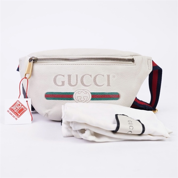 Túi GG Bumbag trắng (527792-467981) sz14 (miệng túi 25cm) (TH) KG+