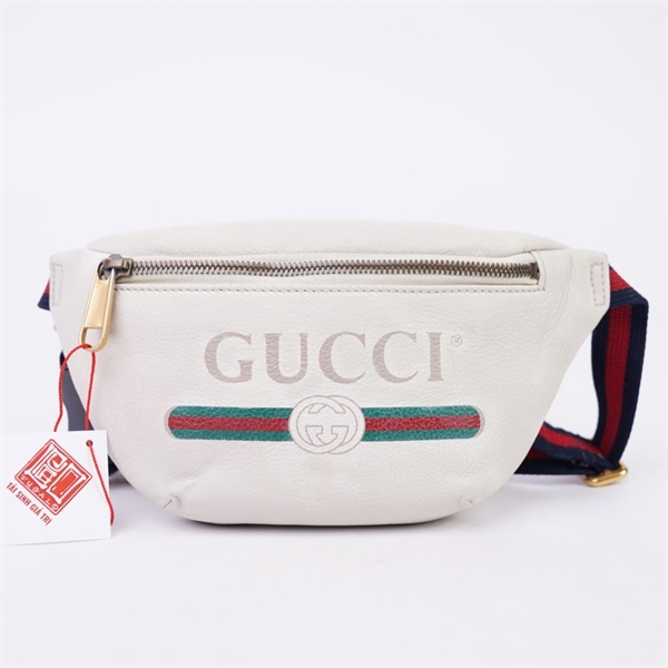 Túi GG Bumbag trắng (527792-467981) sz14 (miệng túi 25cm) (TH) KG+