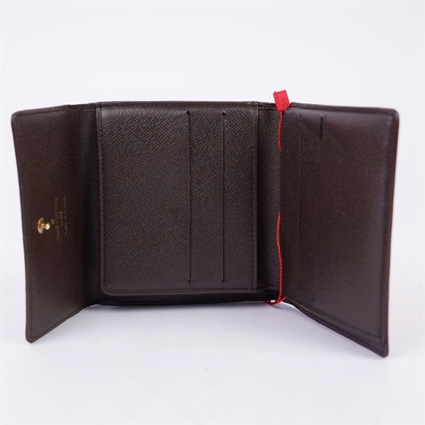 Ví LV ô vuông nâu nút vàng (LT) KG+