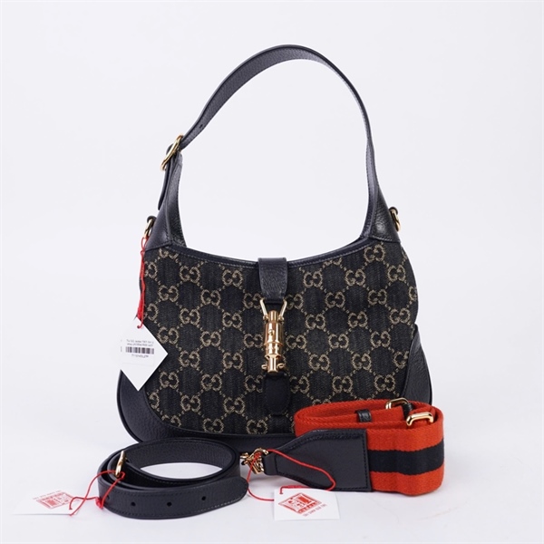 Túi GG Jackie 1961 đen 2 strap (A038547899) sz27 (TH) KG+
