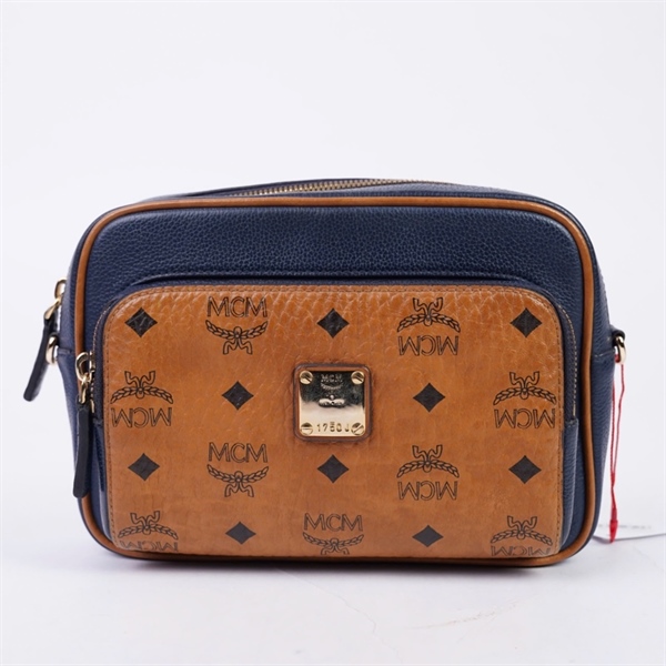 Túi MCM đeo chéo nâu phối xanh đen sz22 (TH) KG+