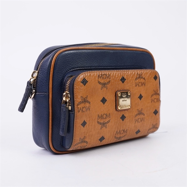 Túi MCM đeo chéo nâu phối xanh đen sz22 (TH) KG+