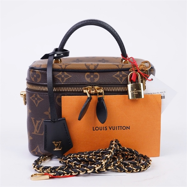 Túi LV Vanity hoa nâu kèm ổ+ 2 chìa (PL0250) sz19 (TH) KG+