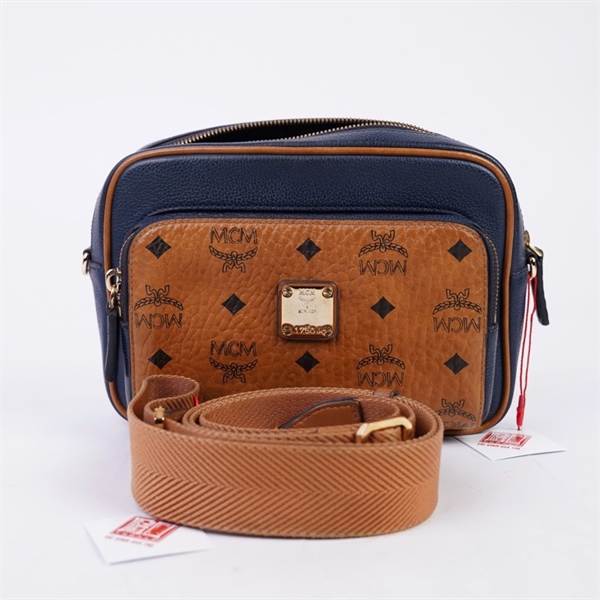 Túi MCM đeo chéo nâu phối xanh đen sz22 (TH) KG+